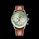 Buy Shop Breitling Navitimer B01 Chronograph 41 Green Dial Brown Leather Strap Watch for Men - AB0139211L1P1 USA Online