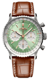 Buy Shop Breitling Navitimer B01 Chronograph 41 Green Dial Brown Leather Strap Watch for Men - AB0139211L1P1 USA Online