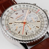 Buy Shop Breitling Navitimer B01 Chronograph 41 White Dial Brown Leather Strap Watch for Men - AB0139211G1P1 USA Online