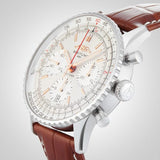Buy Shop Breitling Navitimer B01 Chronograph 41 White Dial Brown Leather Strap Watch for Men - AB0139211G1P1 USA Online