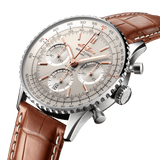Buy Shop Breitling Navitimer B01 Chronograph 41 White Dial Brown Leather Strap Watch for Men - AB0139211G1P1 USA Online