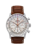 Buy Shop Breitling Navitimer B01 Chronograph 41 White Dial Brown Leather Strap Watch for Men - AB0139211G1P1 USA Online