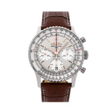 Buy Shop Breitling Navitimer B01 Chronograph 41 White Dial Brown Leather Strap Watch for Men - AB0139211G1P1 USA Online