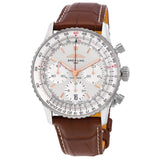 Buy Shop Breitling Navitimer B01 Chronograph 41 White Dial Brown Leather Strap Watch for Men - AB0139211G1P1 USA Online