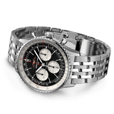 Buy Shop Breitling Navitimer B01 Chronograph 43 Black Dial Silver Steel Strap Watch for Men - AB0138211B1A1 USA Online