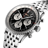 Buy Shop Breitling Navitimer B01 Chronograph 43 Black Dial Silver Steel Strap Watch for Men - AB0138211B1A1 USA Online