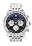 Buy Shop Breitling Navitimer B01 Chronograph 43 Black Dial Silver Steel Strap Watch for Men - AB0138211B1A1 USA Online