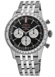 Buy Shop Breitling Navitimer B01 Chronograph 43 Black Dial Silver Steel Strap Watch for Men - AB0138211B1A1 USA Online