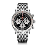 Buy Shop Breitling Navitimer B01 Chronograph 43 Black Dial Silver Steel Strap Watch for Men - AB0138211B1A1 USA Online