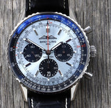 Buy Shop Breitling Navitimer B01 Chronograph 43 Blue Dial Black Leather Strap Watch for Men - AB0138241C1P1 USA Online