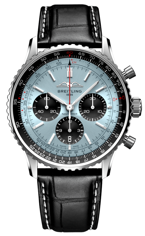 Buy Shop Breitling Navitimer B01 Chronograph 43 Blue Dial Black Leather Strap Watch for Men - AB0138241C1P1 USA Online