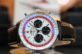 Buy Shop Breitling Navitimer B01 Chronograph 43 Boeing 747 White Dial Black Leather Strap Watch for Men - AB01383B1G1P1 USA Online