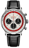 Buy Shop Breitling Navitimer B01 Chronograph 43 Boeing 747 White Dial Black Leather Strap Watch for Men - AB01383B1G1P1 USA Online