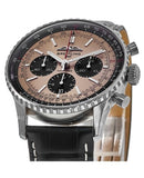 Buy Shop Breitling Navitimer B01 Chronograph 43 Brown Dial Black Leather Strap Watch for Men - AB0138241K1P1 USA Online