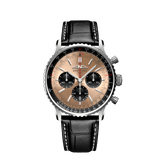 Buy Shop Breitling Navitimer B01 Chronograph 43 Brown Dial Black Leather Strap Watch for Men - AB0138241K1P1 USA Online