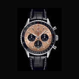 Buy Shop Breitling Navitimer B01 Chronograph 43 Brown Dial Black Leather Strap Watch for Men - AB0138241K1P1 USA Online