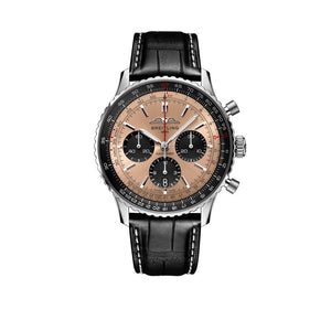 Buy Shop Breitling Navitimer B01 Chronograph 43 Brown Dial Black Leather Strap Watch for Men - AB0138241K1P1 USA Online