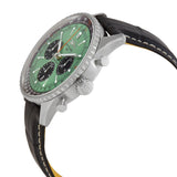 Buy Shop Breitling Navitimer B01 Chronograph 43 Green Dial Black Leather Strap Watch for Men - AB0138241L1P1 USA Online