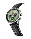 Buy Shop Breitling Navitimer B01 Chronograph 43 Green Dial Black Leather Strap Watch for Men - AB0138241L1P1 USA Online