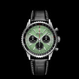 Buy Shop Breitling Navitimer B01 Chronograph 43 Green Dial Black Leather Strap Watch for Men - AB0138241L1P1 USA Online