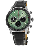 Buy Shop Breitling Navitimer B01 Chronograph 43 Green Dial Black Leather Strap Watch for Men - AB0138241L1P1 USA Online