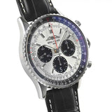 Buy Shop Breitling Navitimer B01 Chronograph 43 Silver Dial Black Leather Strap Watch for Men - AB0138241G1P1 USA Online