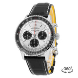 Buy Shop Breitling Navitimer B01 Chronograph 43 Silver Dial Black Leather Strap Watch for Men - AB0138241G1P1 USA Online