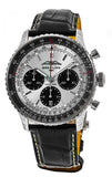Buy Shop Breitling Navitimer B01 Chronograph 43 Silver Dial Black Leather Strap Watch for Men - AB0138241G1P1 USA Online