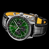 Buy Shop Breitling Navitimer B01 Chronograph 46 Green Dial Black Leather Strap Watch for Men - AB0137241L1P1 USA Online