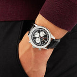 Buy Shop Breitling Navitimer B01 Chronograph 46 Black Dial Black Leather Strap Watch for Men - AB0137211B1P1 USA Online