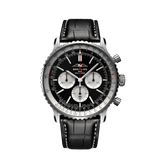 Buy Shop Breitling Navitimer B01 Chronograph 46 Black Dial Black Leather Strap Watch for Men - AB0137211B1P1 USA Online