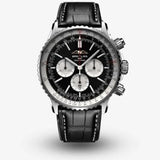 Buy Shop Breitling Navitimer B01 Chronograph 46 Black Dial Black Leather Strap Watch for Men - AB0137211B1P1 USA Online