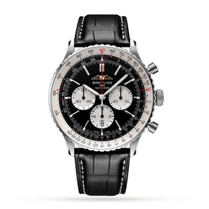Buy Shop Breitling Navitimer B01 Chronograph 46 Black Dial Black Leather Strap Watch for Men - AB0137211B1P1 USA Online