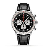 Buy Shop Breitling Navitimer B01 Chronograph 46 Black Dial Black Leather Strap Watch for Men - AB0137211B1P1 USA Online