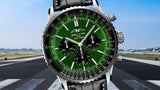 Buy Shop Breitling Navitimer B01 Chronograph 46 Green Dial Black Leather Strap Watch for Men - AB0137241L1P1 USA Online