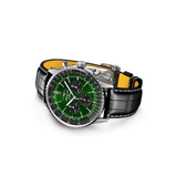 Buy Shop Breitling Navitimer B01 Chronograph 46 Green Dial Black Leather Strap Watch for Men - AB0137241L1P1 USA Online