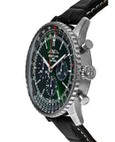 Buy Shop Breitling Navitimer B01 Chronograph 46 Green Dial Black Leather Strap Watch for Men - AB0137241L1P1 USA Online