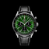Buy Shop Breitling Navitimer B01 Chronograph 46 Green Dial Black Leather Strap Watch for Men - AB0137241L1P1 USA Online