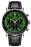 Buy Shop Breitling Navitimer B01 Chronograph 46 Green Dial Black Leather Strap Watch for Men - AB0137241L1P1 USA Online