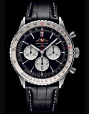 Buy Shop Breitling Navitimer B01 Chronograph 46 Black Dial Black Leather Strap Watch for Men - AB0137211B1P1 USA Online