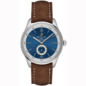 Buy Shop Breitling Premier Automatic 40mm Blue Dial Brown Leather Strap Mens Watch - A37340351C1X2 USA Online