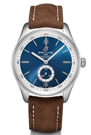 Buy Shop Breitling Premier Automatic 40mm Blue Dial Brown Leather Strap Mens Watch - A37340351C1X2 USA Online