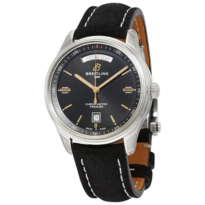 Buy Shop Breitling Premier Automatic 40mm Day & Date Black Dial Black Strap Mens Watch - A45340241B1X1 USA Online