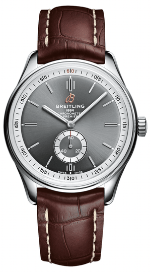 Buy Shop Breitling Premier Automatic 40mm Grey Dial Brown Leather Strap Watch for Men - A37340351B1P2 USA Online