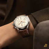 Buy Shop Breitling Premier B01 Chronograph 42 White Dial Brown Leather Strap Watch for Men - AB0145211G1P1 USA Online