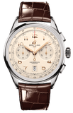 Buy Shop Breitling Premier B01 Chronograph 42 White Dial Brown Leather Strap Watch for Men - AB0145211G1P1 USA Online