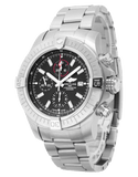 Breitling Super Avenger Chronograph 48 Black Dial Silver Steel Strap Watch for Men - A13375101B1A1