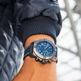 Buy Shop Breitling Super Avenger Chronograph 48 Night Mission Blue Dial Blue Leather Strap Watch for Men - V13375101C1X2 USA Online