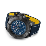 Buy Shop Breitling Super Avenger Chronograph 48 Night Mission Blue Dial Blue Leather Strap Watch for Men - V13375101C1X2 USA Online