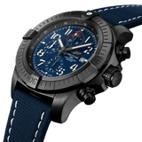 Buy Shop Breitling Super Avenger Chronograph 48 Night Mission Blue Dial Blue Leather Strap Watch for Men - V13375101C1X2 USA Online